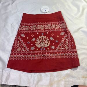Andree’ skirt size small embroidered boho ￼ new with tags